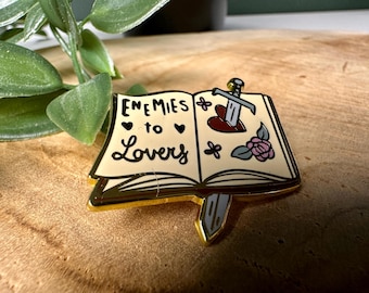 Enemies to Lovers Romance Trope Enamel Pin | Sword | Books | Bookish | Heart | Set | Lapel Pin