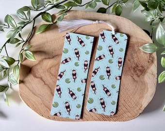 Floating Otter Bookmark | Cute | Otter | Lily Pads | Water