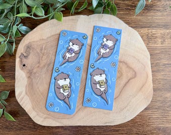 Chilling Otter Bookmark | Cute | Otter | Lily Pads | Water | Bookish | Reading