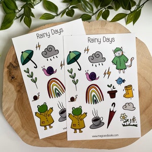 Regenachtige dagen stickervel | Bullet Journal | Reading Journal | Leuk stickervel