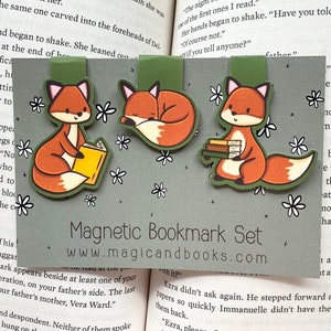 Reading Foxes Magnetic Bookmark Set | Bookish | Reading | Fox | Cute