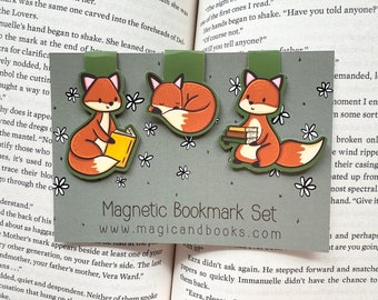 Reading Foxes Magnetic Bookmark Set | Bookish | Reading | Fox | Cute