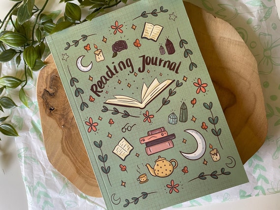 Reading Journal Green Book Journal 100 Books Book Review Cottage Core Cute  Gift Idea 