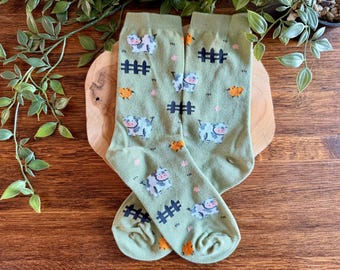 Cow Socks | Soft Cotton Socks | Tiny Chicken | Spring