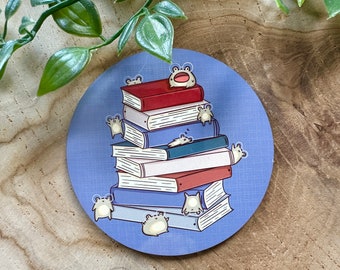 Frog Invasion Coaster | Books | Reading | Bookish | Frogs | Cute | Tea | Coffee