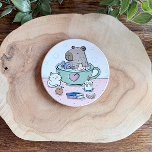Tekopp Capybara Glasunderlägg | Böcker | Läsning | Bokinspirerad | Dekoration | Söt | Te | Kaffe