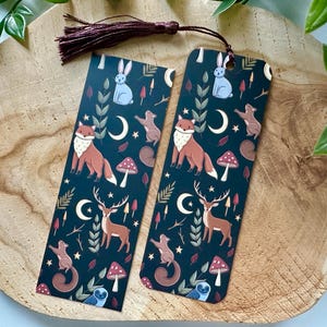 Dark Forest Bookmark | Bookish | Reading | Fox | Books | Mushroom | Tea | Black