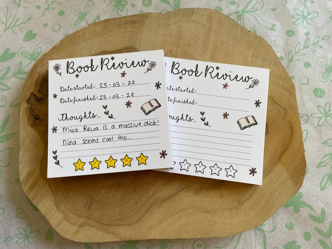 Book Review Notepad Etsy