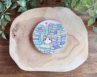Cat Book Stack Coaster | Books | Reading | Bookish | Cats | Cute | Tea | Coffee