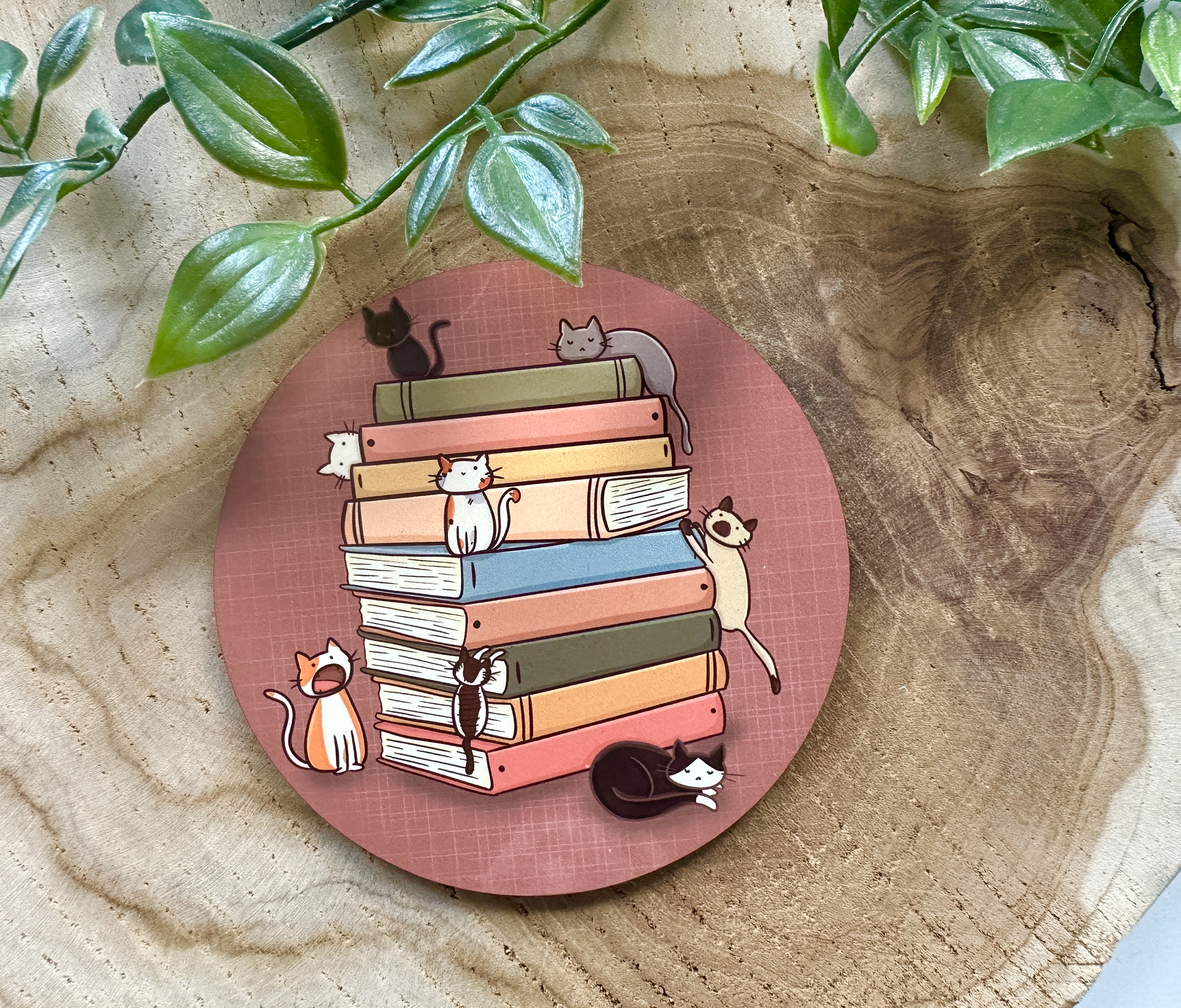 Cat Invasion Coaster | Books | Reading | Bookish | Cats | Cute | Tea | Coffee