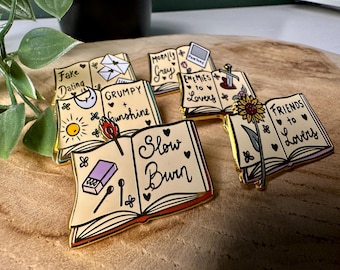 Romance Trope Enamel Pin Set | Bookish Lapel Pins