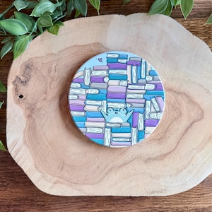 Frog Book Stack Coaster | Books | Reading | Bookish | Frogs | Cute | Tea | Coffee