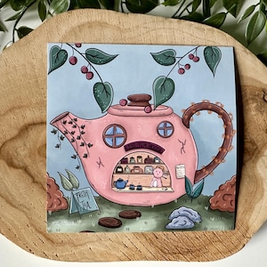 postale Le magasin de thé d'Axolotl | Axolotl | Botanique | Carré | Imprimer | Thé | Boutique