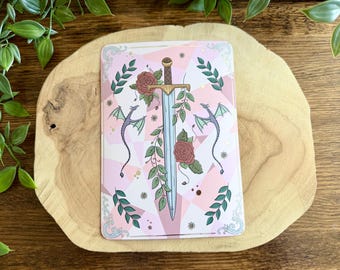 Sword Wielder E-Reader Insert | Pink | Dragon | Kindle | Kobo Libra Clara | Bookish