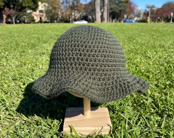 Crochet Green Bucket Hat | Handmade Bucket Hat | Cute Soft Crochet Hat