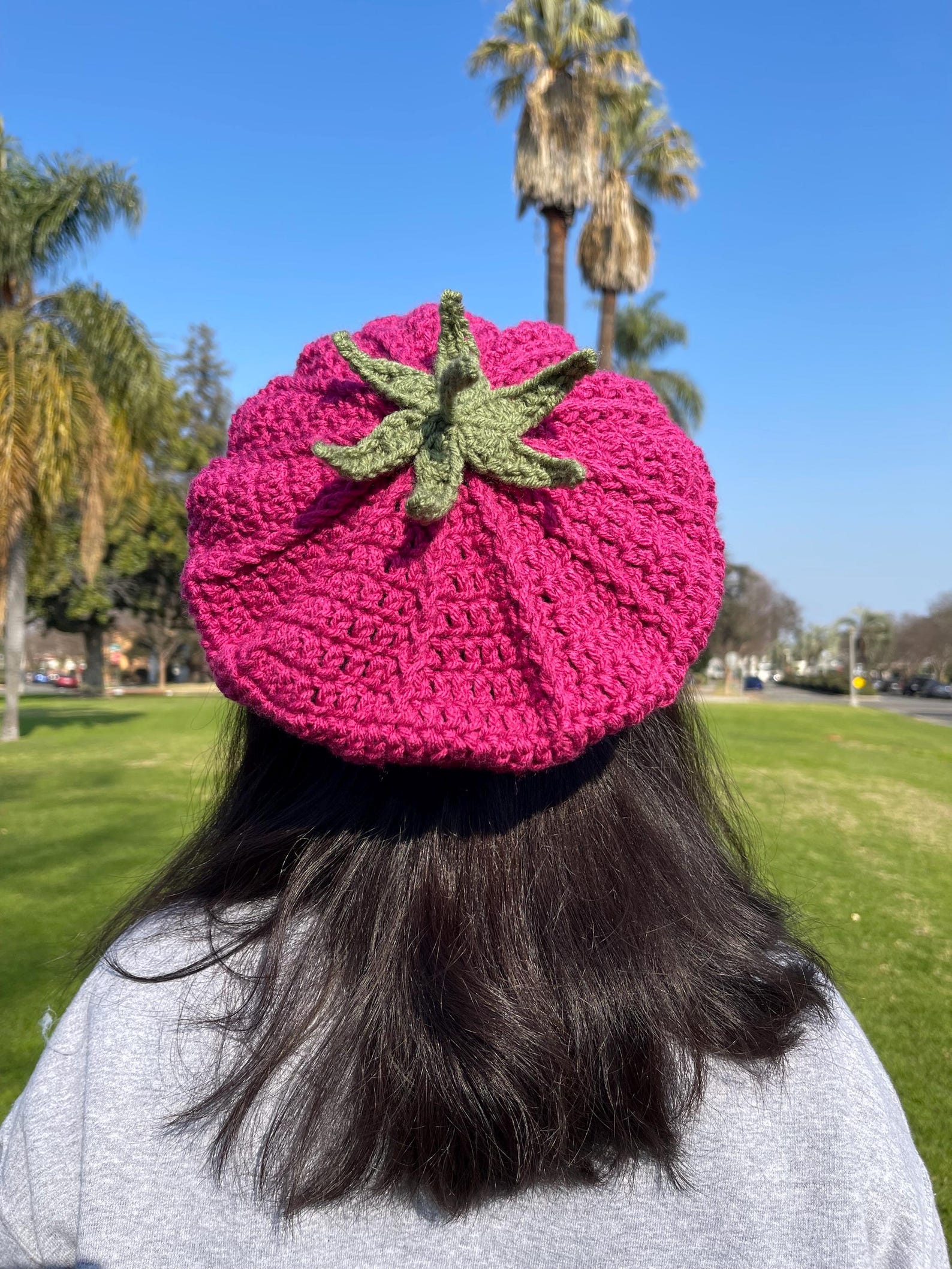 Crochet Raspberry Beret | Handmade Beret Hat | Cute Crochet Hat ...