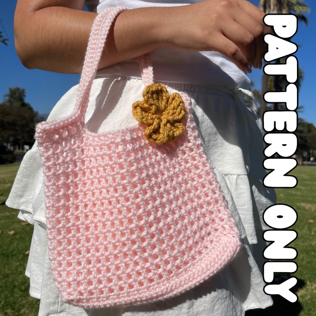 Crochet Mini Tote Bag Pattern | Easy PDF Crochet Tote | Handmade Small ...