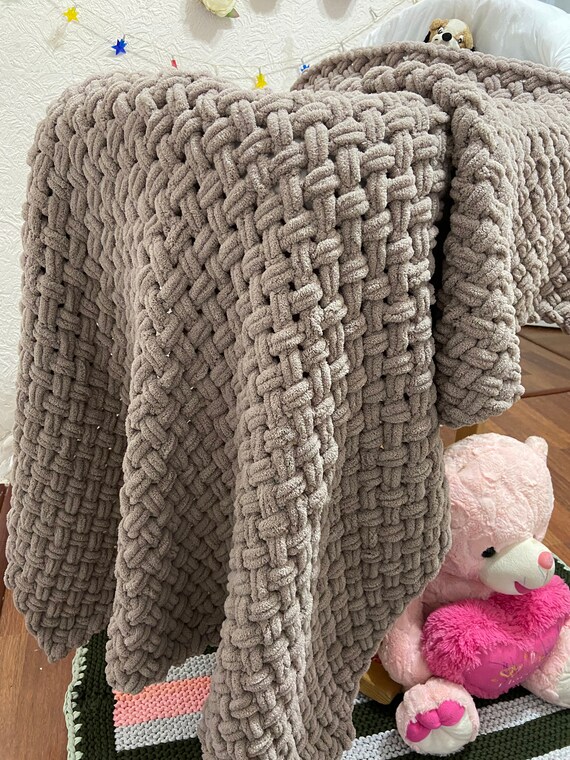 Handmade Puffy Wool Baby Blanket Newborn Blanket Brown Sheet Etsy