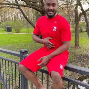Shorts and t-shirt set mens combo(RED) | Mens summer co ord sets