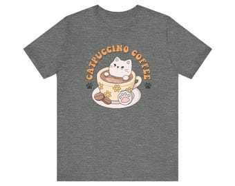Catpuccino Coffee T-Shirt: Cat & Coffee Lovers Vintage Tee