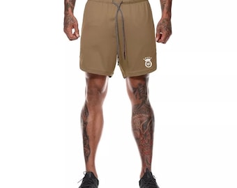 Short de course athlétique 2 en 1 : shorts d'entraînement et de bain pour hommes avec poches