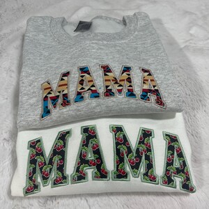 Moletom com gola redonda MAMA, aplique para novas mamães, moletom com capuz bordado MAMA, presentes para o dia das mães, moletom com capuz bordado personalizado para o aniversário da mamãe.