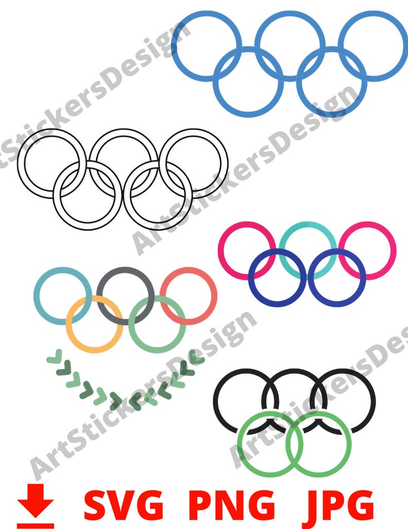 Olympic Rings Clipart Svg Olympic Rings Monogram Olympic Etsy