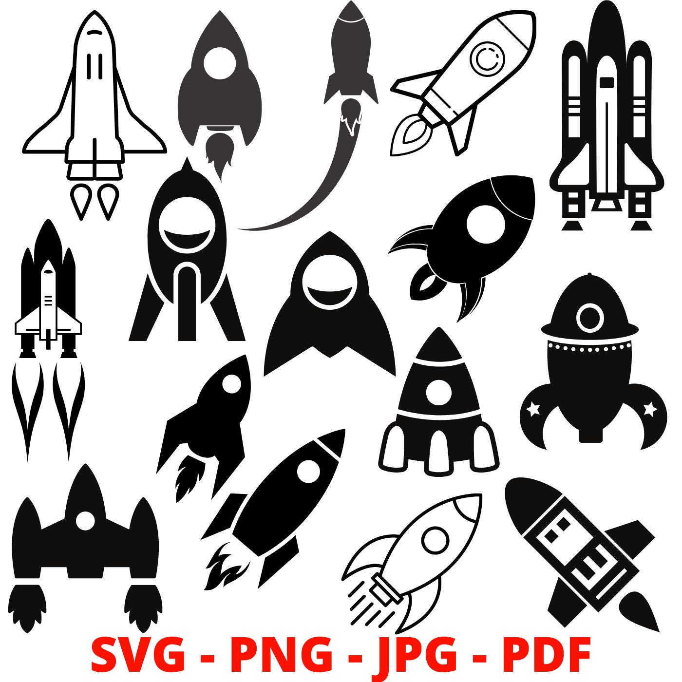 Rocket SVG Space Shuttle SVG Spacecraft SVG Decal - Etsy