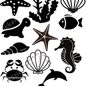 Ocean Animals SVG | Sea Shell | Under the Sea SVG | Seahorse Svg | Sea Creatures Svg | Cricut Svg File | Silhouette | Instant Download