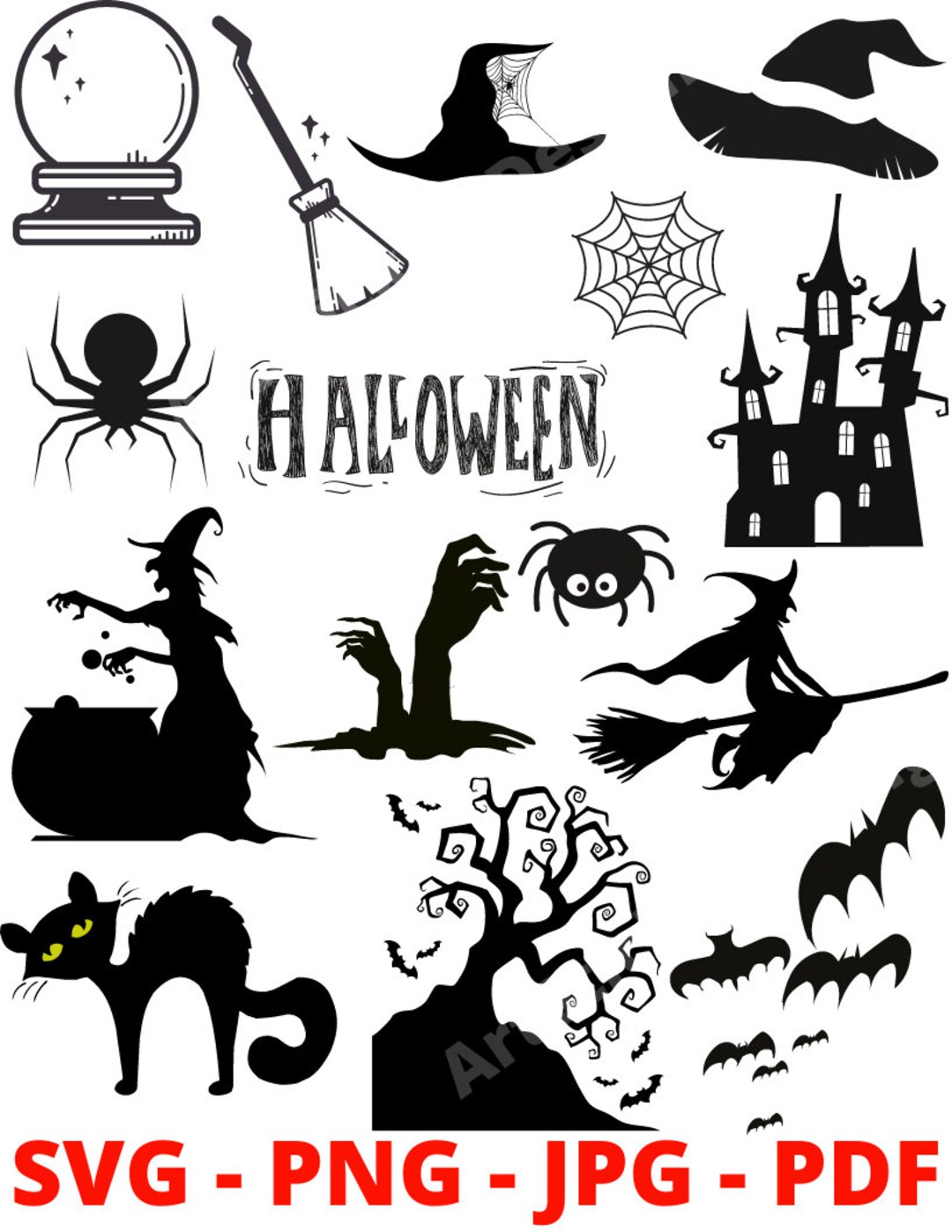 Halloween silhouette clipart. Halloween silhouette SVG By Design get