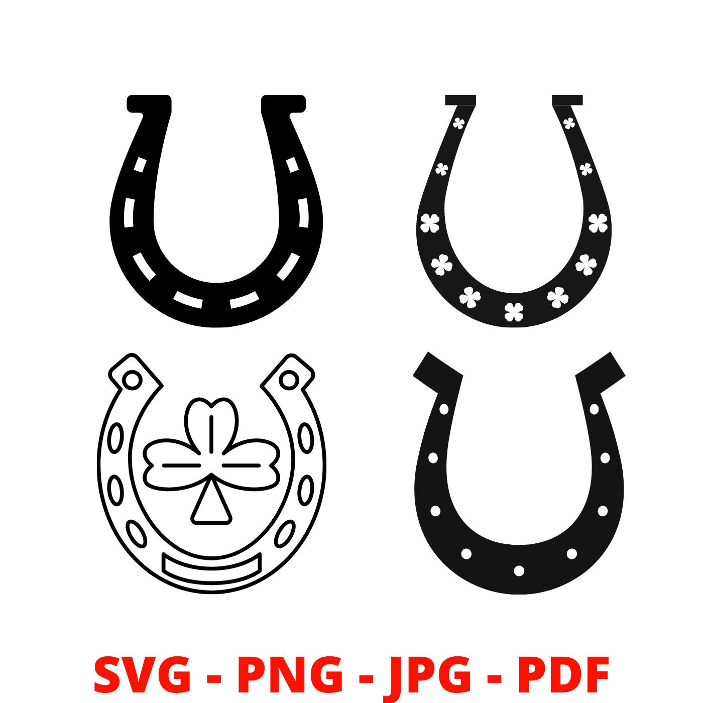 Horseshoe SVG Bundle, PNG, PDF, Horseshoe png, Horseshoe split