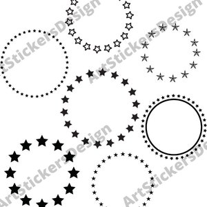 Star Circle SVG Files | Star Circle Vector | Star Wreath Cut Files | Patriotic Star Circle Vector Files |  Star Circle Clip Art