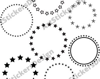 Star Circle SVG-bestanden | Stercirkelvector | Sterrenkrans gesneden bestanden | Patriottische stercirkel vectorbestanden |  Illustraties stercirkel