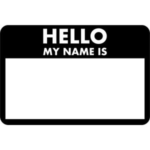 Bonjour badge SVG je m'appelle | Modèle de lettrage à impression simple | Fichier SVG autocollant pour Cricut | Bon pour les nouveau-nés | Téléchargement numérique