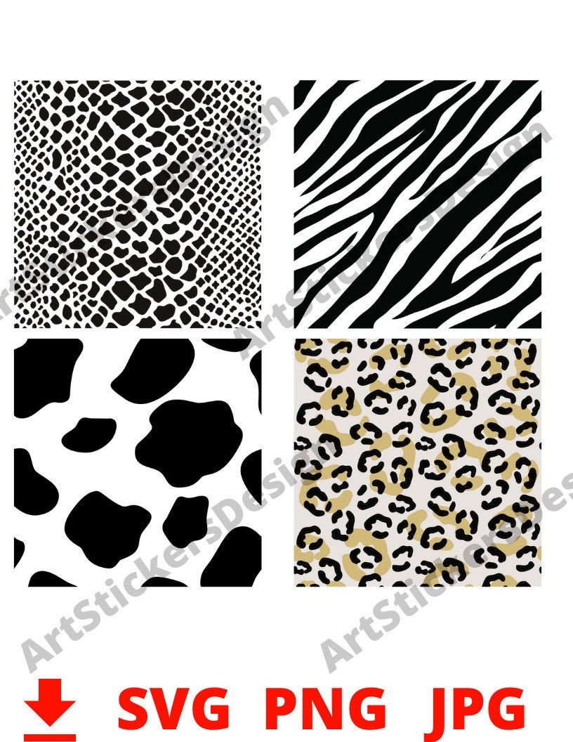 Animal Prints Svg Png Bundle Hand Drawn Leopard Print Svg | Etsy
