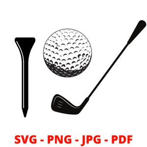 Golf Ball Svg | Golf Tee Svg | Golf Club Svg | Golf Ball Png | Golf Ball Cricut | Silhouette | Digital Download