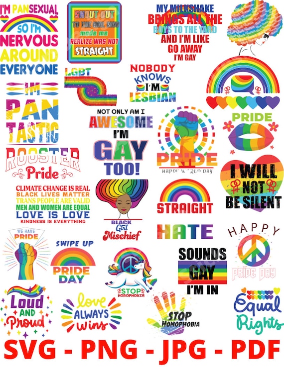 Gay Pride SVG Cut File Clip Art & Image Files Embellishments etna.com.pe