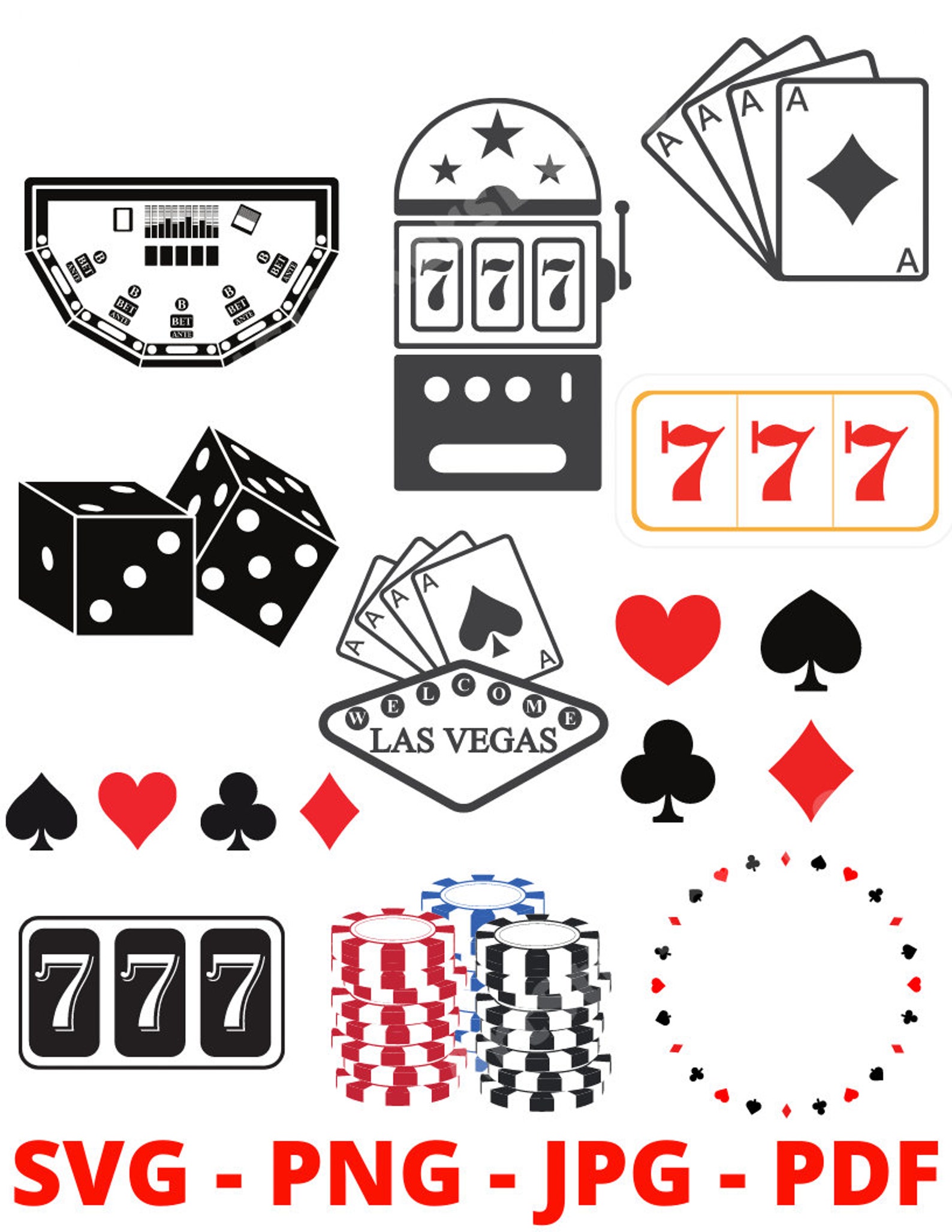 Las Vegas Svg Vegas Svg Playing Cards Svg Cards Svg Etsy España