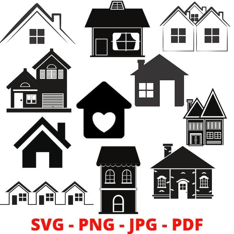House Svg House With Heart House Svg for Cricut Silhouette Instant