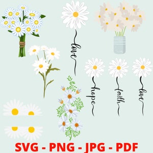 Daisy Svg Bundlr | Daisy Monogram Svg | DAISY Flower Clipart | Floral Daisy Svg Cut Files for Cricut