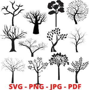 Tree Svg | Bare Tree Svg | Tree Branch Svg | Cut File for Cricut Silhouette | Woodland Svg | Forest Svg Bundle | Camping Svg