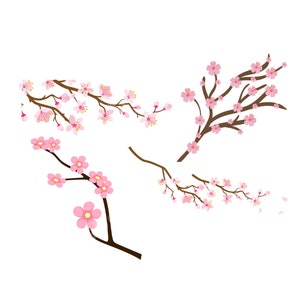 Fleur de cerisier Svg | Silhouette de fleur de Sakura | Téléchargement instantané | Fichier Cricut | Clipart imprimable de fleurs vectorielles