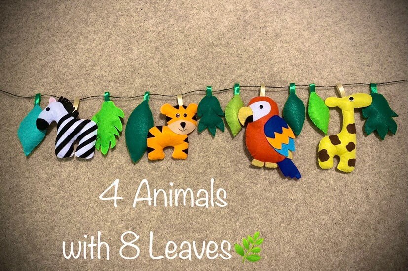 Animal Bunting Felt Animals Nursery Decorations Etsy Canada