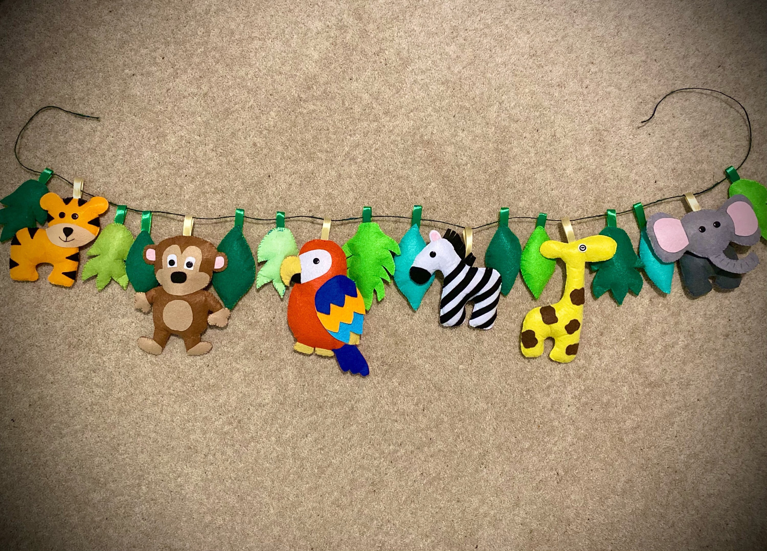 Animal Bunting Felt Animals Nursery Decorations Etsy Canada
