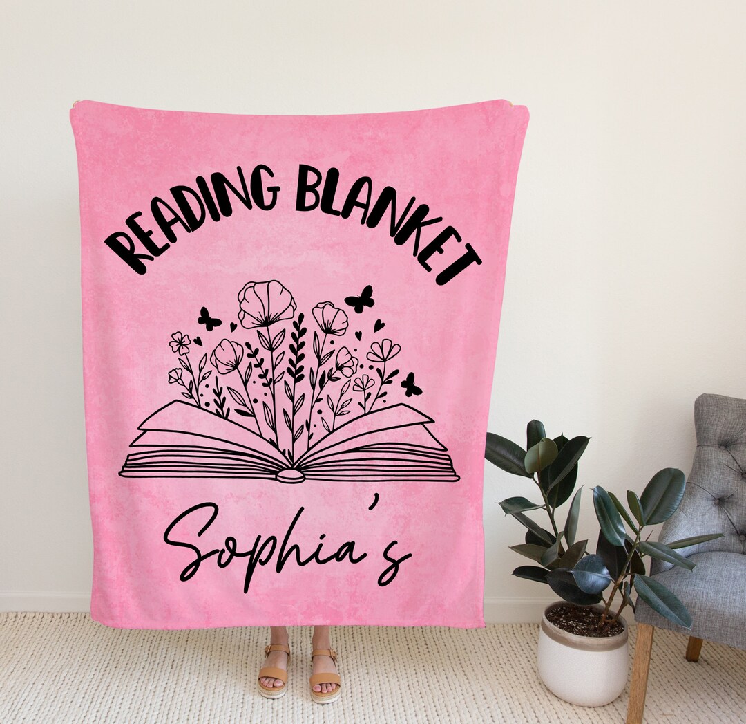 Personalized Reading Blanket, Reading Book Blanket, Gift for Reading
