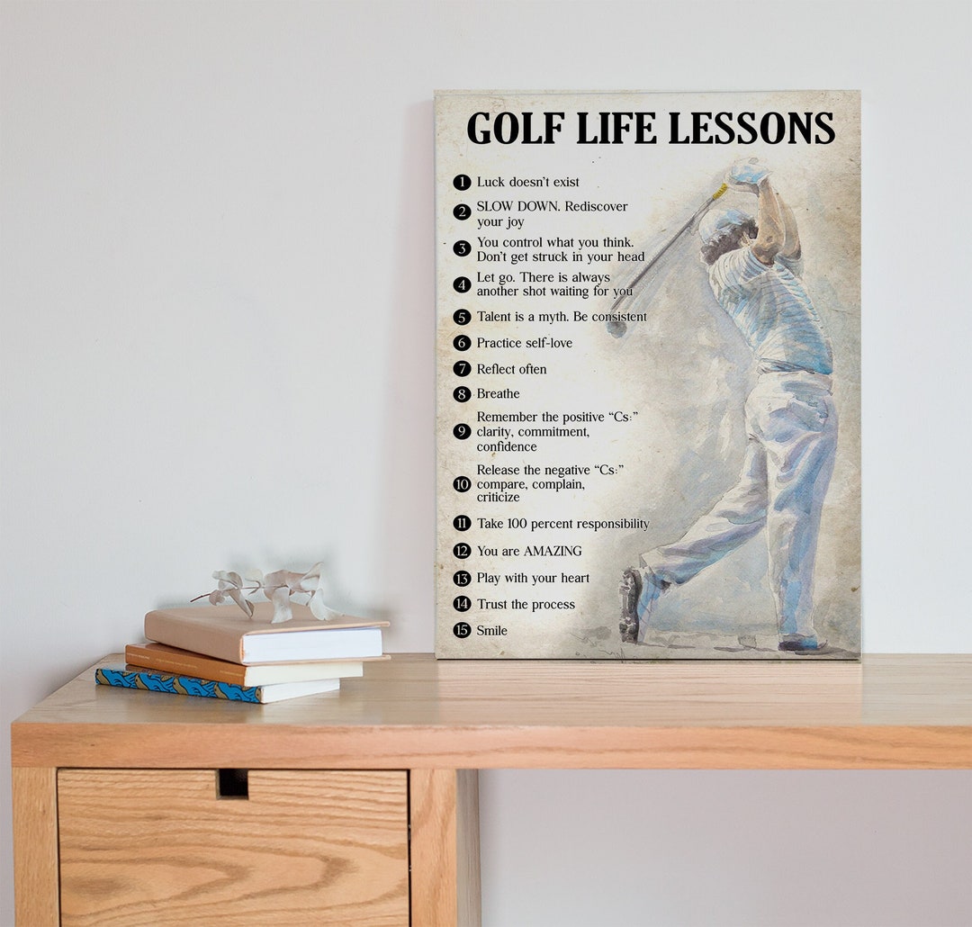 Golf Life Lessons Canvas, Goft Poster, Sport Art Print, Gift for Golfer ...