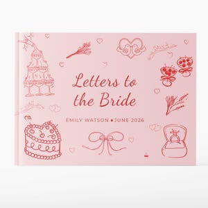 Personalised Letters to the Bride Book  • Bachelorette Party Guest Book • High Quality Hand-Printed Book •  50 blank pages with 100 sides