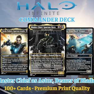 Halo Infinite Commander Deck • Halo Infinite themed Mtg Proxy Deck • Halo Armor • Mtg Deck Box •Proxy Custom Card •MTG Proxy Cards •Edh Deck