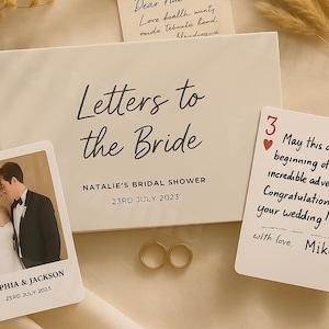 Livre Lettres personnalisées à la mariée • Album souvenir Shower de bébé • Cadeau personnalisé pour future mariée • Album souvenir enterrement de vie de jeune fille • Cartes à jouer vierges