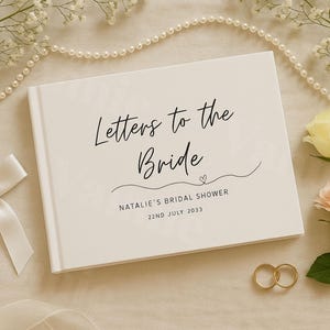 Custom Letters to the Bride Book •Bridal Shower Memory Scrapbook • White Modern Wedding Guest Book • Hen Party Keepsake Album • Custom Bride
